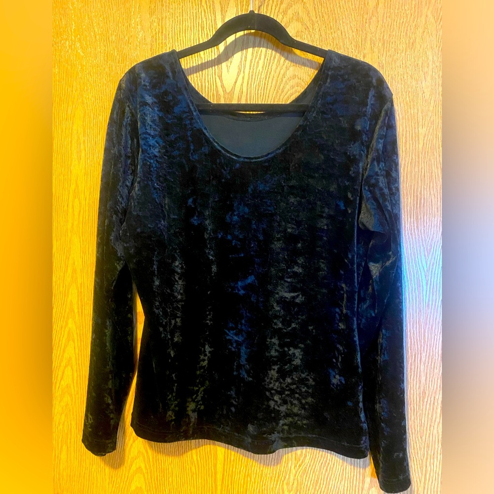 Black Velvet Holiday or Cold weather Top size Lg